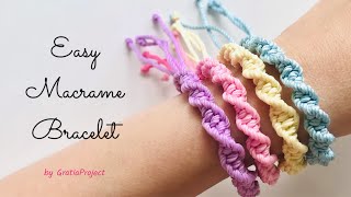 Easy Macrame Bracelet  DIY Friendship Bracelet [upl. by Clara989]