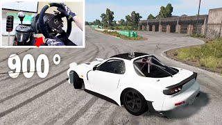 Drifting in BeamNgDrive with 900° Wheel Rotation Can we Survive Mazda RX7 [upl. by Esya701]