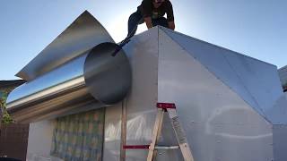 ENCLOSED TRAILER REBUILD NEW SIDING ONE PIECE ROOF INSULATED INTERIOR AND ADDED JACKS AT THE BACK [upl. by Ratha]