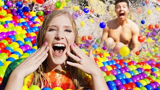 I Spent 24 Hours in a BALL PIT Pool  Challenge [upl. by Airehs871]