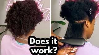 Testing a Heat Straightening Brush on Natural 4C hair [upl. by Artemed]