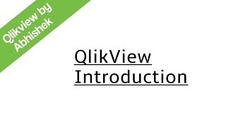 QlikView Introduction [upl. by Rior]