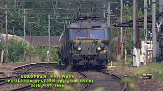 European Railways in the 1990s Poulseur Station Belgium SNCB on 30th May 1999 [upl. by Dwain]