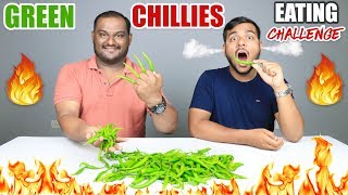 EPIC GREEN CHILLIES EATING CHALLENGE  Green Chillies Eating Competition  Food Challenge [upl. by Anwad174]