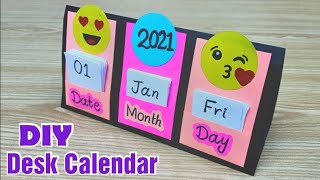 How to make 2021 Desk Calendar  DIY Calendar  Handmade Desk Calendar 2021  New Year Crafts [upl. by Annaohj]