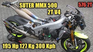 SUTER MMX 500 SPORT BIKE 2 STROKE V4 FUEL INJECTION [upl. by Sidoma]