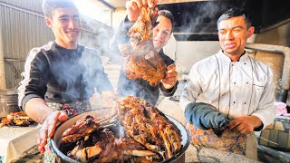 Street Food in UZBEKISTAN  GIANT MEAT BUCKET  Best Street Food in ASIA  TANDOORI MEAT CAVE [upl. by Enak352]