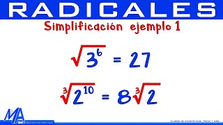 Simplificación de radicales  Ejemplo 1 [upl. by Little]