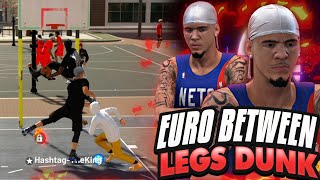 NBA 2K19 MyPARK  INSANE EURO BETWEEN THE LEGS DUNK Taking Over 2v2 Courts [upl. by Innis]