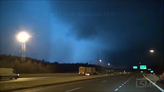 01252021 Birmingham AL  Large Tornado Crossing Interstate 65  Stationary Debris Knocks Out Wind [upl. by Padriac]