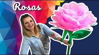 Rosas Gigantes de Papel Crepe 🌹 Roses Crepe DIY Craft Chuladas [upl. by Iiette446]