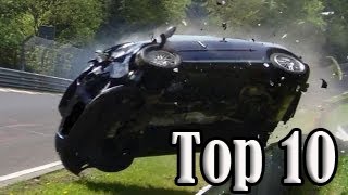 Top 10 of Hardest Crashes on Nürburgring Nordschleife [upl. by Ellemrac999]