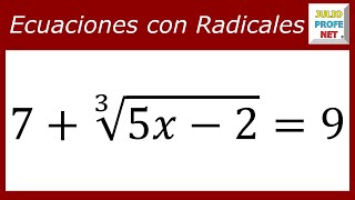 ECUACIONES CON RADICALES  Ejercicio 1 [upl. by Retloc]