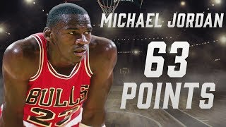 Michael Jordans recordsetting 63point playoff performance  NBA Highlights [upl. by Doykos782]