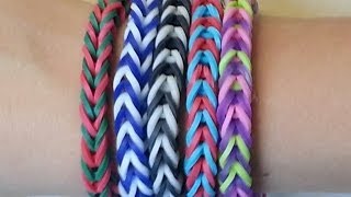 RAINBOW LOOM FISHTAIL BRACELET BY HAND  EASY [upl. by Burl522]