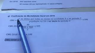 Ex 1g  Coeficiente de mortalidade geral em 2018  Índices e Coeficientes [upl. by Trent762]