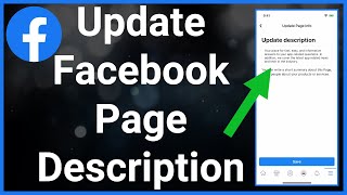 How To Update  Edit Your Facebook Page Description [upl. by Eudora629]