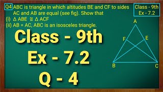 Class  9th Ex  72 Q4 Triangles Maths NCERT CBSE [upl. by Esiuol221]