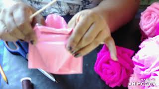 🌹 ROSAS DE PAPEL CREPE NUEVA TÉCNICA 🌹🌹🌹☑️⤴️ [upl. by Nicolau]