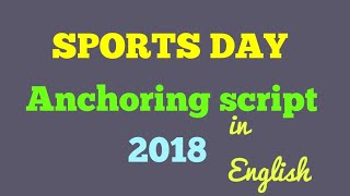 Sports Day Anchoring Script [upl. by Ahsekahs]