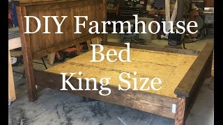 DIY  How to build a Farmhouse King Size Bed  Farmhouse Platform Bed [upl. by Otho44]