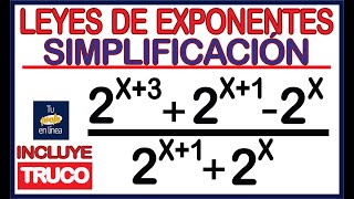 TEORÍA DE EXPONENTES  SIMPLIFICACIÓN Incluye Truco Fácil [upl. by Terrie]