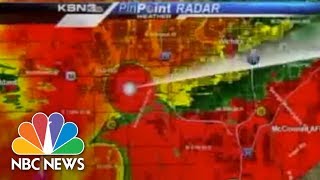 Raw Tornado Hits TV Station Weatherman Takes Cover  Archives  NBC News [upl. by Umeko]