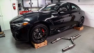 Alfa Romeo Giulia Quadrifoglio X Pipe Exhaust Install with Sound Demo [upl. by Thayne]