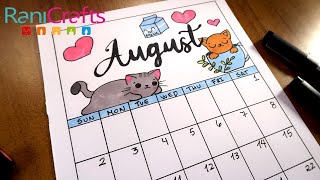 DIY  AUGUST CALENDAR  BULLET JOURNAL DECORATION ORGANIZATION [upl. by Ahsinrac]