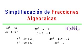 Simplificación de Fracciones Algebraicas [upl. by Entirb]