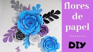 COMO HACER FLORES GIGANTES DE PAPEL EN 5 MINUTOS FÁCIL DIY [upl. by Feola]