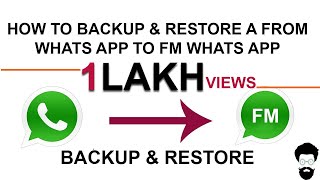 How to backup amp restore data from Whatsapp to Fm whatsapp 2020  Purnaraoraparthi [upl. by Camroc]