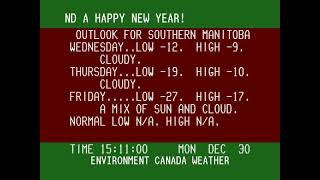 Winnipeg Weather Channel Archive  Dec 30th 2024 Part 1 [upl. by Aicinod]