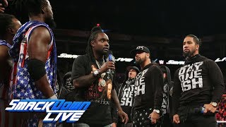 The New Day and The Usos square off in a Rap Battle hosted by Wale SmackDown LIVE July 4 2017 [upl. by Euqinobe126]