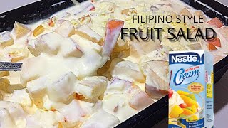 Fruit Salad using Fruit Cocktail  Creamy Fruit Salad Filipino Style [upl. by Pickar144]