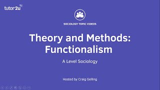 Sociological Theory Functionalism Sociology Theory amp Methods [upl. by Karame]