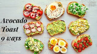 Avocado Toast Recipe 9 ways  How to make Avocado Toast [upl. by Ahsiadal]