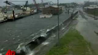 Raw Video Floodwaters Overtop New Orleans Levee [upl. by Ramraj97]