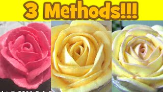 How to Pipe Buttercream Roses 3 METHODS buttercream flowers [upl. by Vezza723]