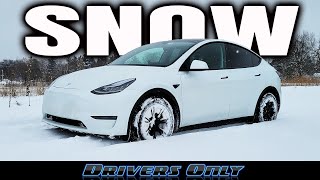 Tesla Model Y Tested in DEEP Snow [upl. by Desirae]