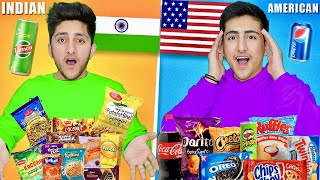 Indian Vs American Snacks Food Challenge [upl. by Gnues217]