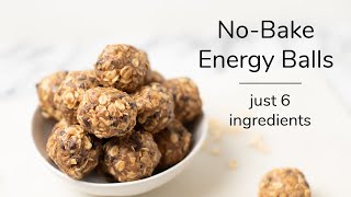 NOBAKE OATMEAL ENERGY BALLS  just 6 ingredients [upl. by Araas140]