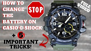 CASIO GSHOCK HOW TO CHANGE THE BATTERY 5 TRICKS [upl. by Akirehs]