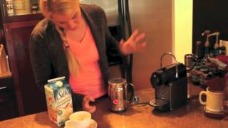 Nespresso Aeroccino Plus Frother Review Frothing Almond Milk [upl. by Ormand337]