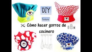 DIY Chefs hat Cómo hacer un GORRO de COCINERO y un DELANTAL [upl. by Garibald]