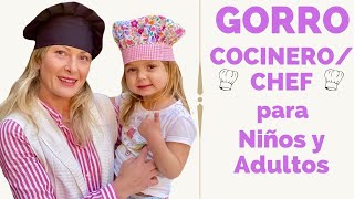 GORRO COCINERO  CHEF PARA NIÑOS Y ADULTOS  Un regalo perfecto [upl. by Alegnasor]