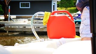 Filling Your Boat With A Jerry Can Gas Hack  Pure Muskoka [upl. by Rockie]