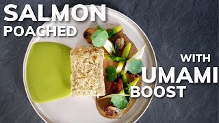 How to poach FISH IN UMAMI  Fine dining SALMON amp DASHI recipe [upl. by Norod]